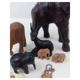 Carved Elephant Figurine Assortment