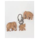 Carved Elephant Figurine Assortment
