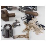 Vintage Household Tools, Locks & Keys Mixed Lot
