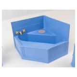 Vintage Ideal Young Decorator Blue Plastic Dollhouse Furniture Set (Lot of 5)
