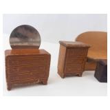 Vintage Wooden Dollhouse Furniture Set (Lot of 8)