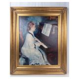 Vintage Renoir Woman at the Piano Framed Print