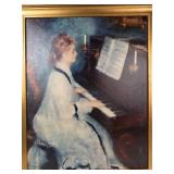 Vintage Renoir Woman at the Piano Framed Print
