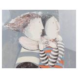 Graciela Rodo Boulanger Sisters With Cat Framed Lithograph
