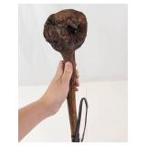 Carved Wooden Club With Weighted Head