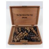 Wooden Chess Pieces in Yale Club of New York Special Box
