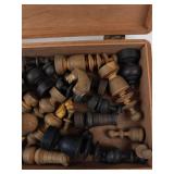 Wooden Chess Pieces in Yale Club of New York Special Box