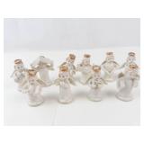 Porcelain Angel Figurines Set (Lot of 12)