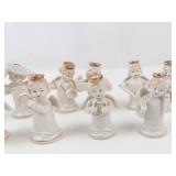 Porcelain Angel Figurines Set (Lot of 12)