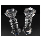 Pair of Godinger Crystal Legends Lead Crystal Candlesticks