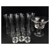 Clear Glass Vase, Compote & Candle Holder Mixed Lot (9 Pieces)