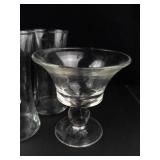 Clear Glass Vase, Compote & Candle Holder Mixed Lot (9 Pieces)