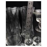 Clear Glass Vase, Compote & Candle Holder Mixed Lot (9 Pieces)