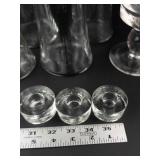 Clear Glass Vase, Compote & Candle Holder Mixed Lot (9 Pieces)