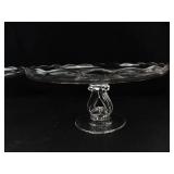 Clear Glass Pedestal Compote Pair