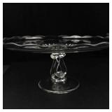 Clear Glass Pedestal Compote Pair