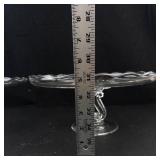 Clear Glass Pedestal Compote Pair