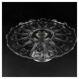 Glass Pedestal Cake Stand 10 in X 4 in