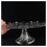 Glass Pedestal Cake Stand 10 in X 4 in