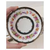 Floral Porcelain Teacups & Plates (Lot of 14)
