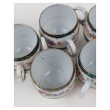 Floral Porcelain Teacups & Plates (Lot of 14)