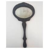Decorative Hand Mirror With Painted Reverse Side