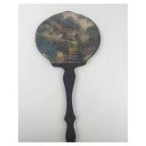 Decorative Hand Mirror With Painted Reverse Side