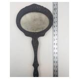 Decorative Hand Mirror With Painted Reverse Side