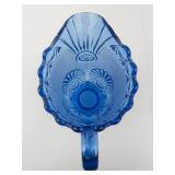 Vintage Sapphire Blue Hobnail Glass Pitcher