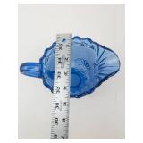 Vintage Sapphire Blue Hobnail Glass Pitcher