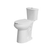 High Toilet 2-piece 0.8/1.28GPF Dual Flush Elongated 21 in. Toilet, in White Map Flush 1000g with Soft-Close Seat