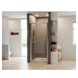 Legend 30.625 in. to 31.625 in. x 69 in. Framed Hinged Shower Door in Chrome with Clear Glass