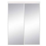 59 in. x 80-1/2 in. Aspen White Gloss Painted Steel Frame Prefinished White Hardboard Interior Sliding Door