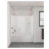Pro-Series 60 in. W x 57 in. H Five Piece Glue Up Bathtub Surrounds in High Gloss White