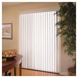(100) White Cordless Light Filtering 3.5 in. Vertical Blind Kit for Sliding Door or Window - 78 in. W x 84 in. L