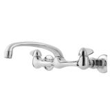 (2) Double Handle Wall Mount Standard Kitchen Faucet in Polished Chrome