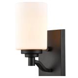 (2) Rubbed Bronze Wall Sconce with Etched White Glass