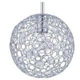 (4) Estoque 1-Light Polished Chrome Mini-Pendant with Crystal Glass Accents