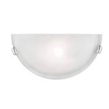 Oasis 16 in. 1-Light Brushed Nickel Wall Sconce with White Alabaster Glass