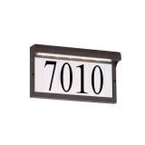 (2) Rectangular Antique Bronze Lighted LED Outdoor Wall Mount Address Light Wall Lantern Sconce