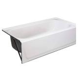 Aloha 60 in. x 30 in. Alcove Soaking Bathtub with Left Drain in White