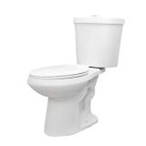 Glacier Bay 12 in. Rough In 2-Piece 1.0 GPF/1.28 GPF Dual Flush Elongated Toilet in White, Seat Included