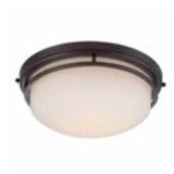 World Imports 13.25 in. Oil Rubbed Bronze LED Flushmount with Frosted Glass