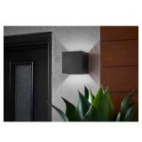 (6) Greeleyville 5.125 in. 1-Light Sand Black Hardwired Integrated LED Outdoor Wall Light Lantern Sconce