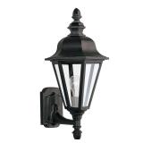 (2) Brentwood 1-Light Outdoor 19.75 in. Black Wall Lantern Sconce