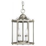 (2) Generation Lighting 5232EN-962 Transitional Two Light Semi-Flush Convertible Pendant from Seagull - Bretton Collection in Pewter, Nickel, Silver Finish,