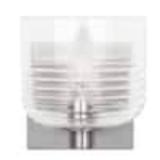 Lochdale Small 5.375 in. 1-Light Brushed Nickel Sconce Vanity Light with Clear Ribbed Glass Shade