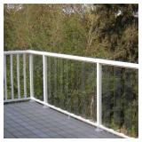(10) Shop PEAK Aluminum Railing 42 in. H x 6 in. W Aluminum Deck Railing Clear Glass Panel Kit