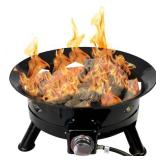 24 in. Outdoor Propane Portable Gas Black Fire Pit with Cover and Carry Kit 58,000 BTU