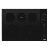 Whirlpool 30 in. Radiant Electric Ceramic Glass Cooktop in Black with 5 Burner Elements including 2 Dual Radiant Elements